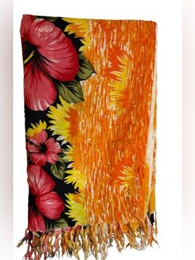 Tropical Hibiscus Beach Sarong Wrap